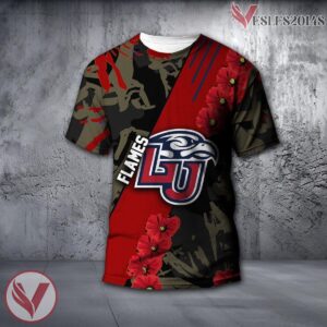 Liberty Flames NCAA With Red Poppy Flower 3D Shirt, Unique Gift For Fans - Vesles2014S
