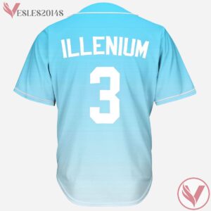 Light Blue Gradient Cool Illenium Rave Baseball Jersey For EDM Festivals, Gift Ideas For Ravers - Vesles2014s 1