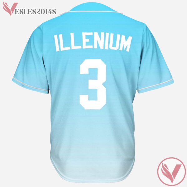 Light Blue Gradient Cool Illenium Rave Baseball Jersey For EDM Festivals, Gift Ideas For Ravers - Vesles2014s 1