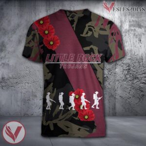 Little Rock Trojans NCAA With Red Poppy Flower 3D Shirt, Unique Gift For Fans - Vesles2014S 1