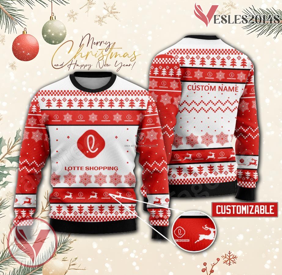 Lotte Shopping Logo Personalized Ugly Christmas Sweater, Unique Gift For Fans - Vesles2014s