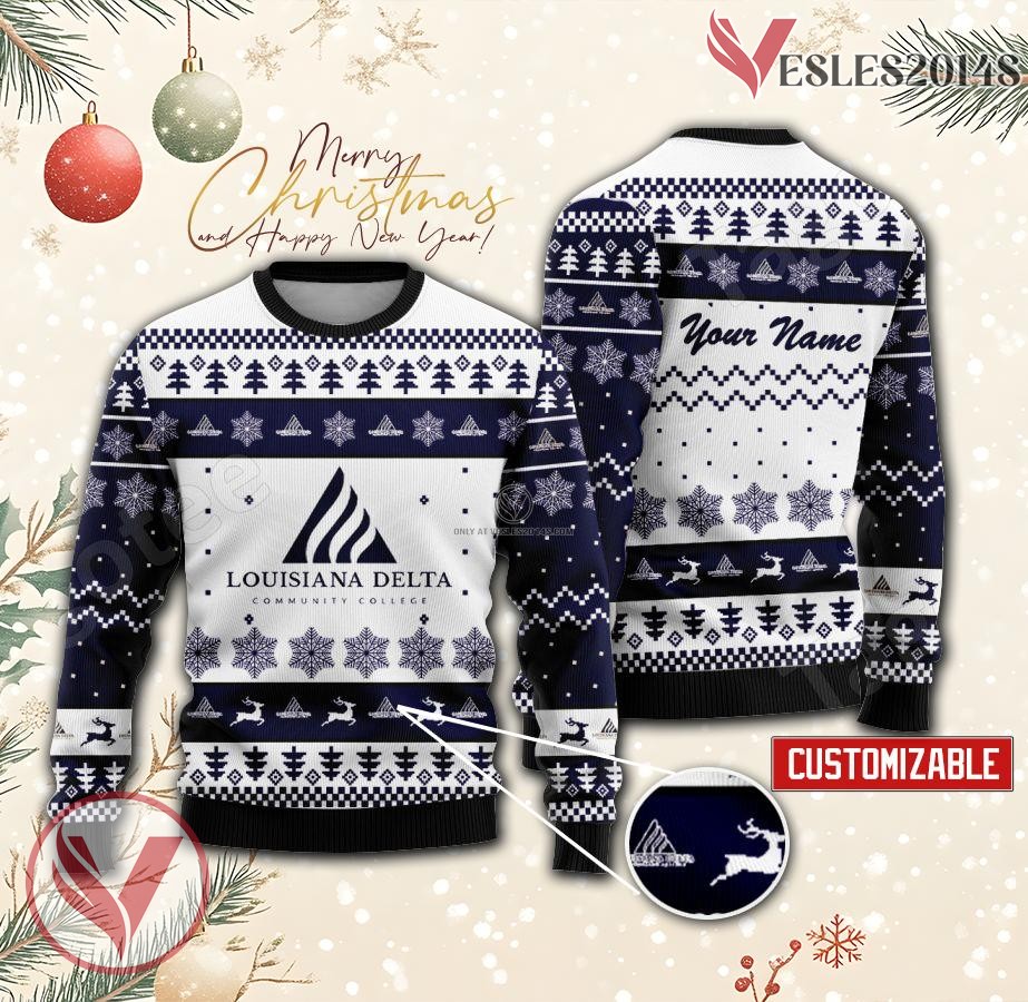 Louisiana Delta Community College Custom Ugly Christmas Sweater, Unique Gift For Fans - Vesles2014s
