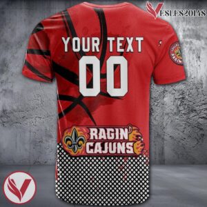 Louisiana Ragin Cajuns Basketball Grunge Pattern Unique Personalized T Shirts - Vesles2014S 1