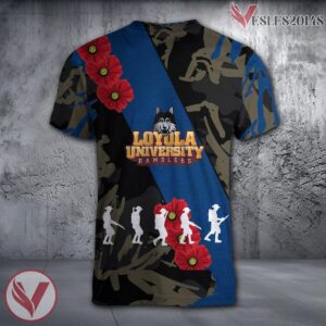 Loyola-Maryland Greyhounds NCAA With Red Poppy Flower 3D Shirt, Unique Gift For Fans - Vesles2014S 1
