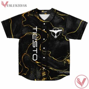 Luxury Black Gold Granite Pattern Tiesto Custom Jersey - Vesles2014s