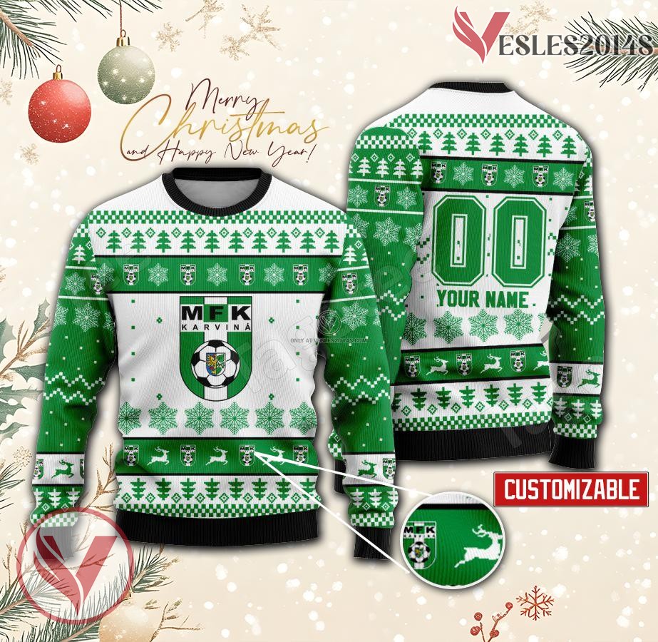 MFK Karviná Custom Ugly Christmas Sweater, Unique Gift For Fans - Vesles2014s