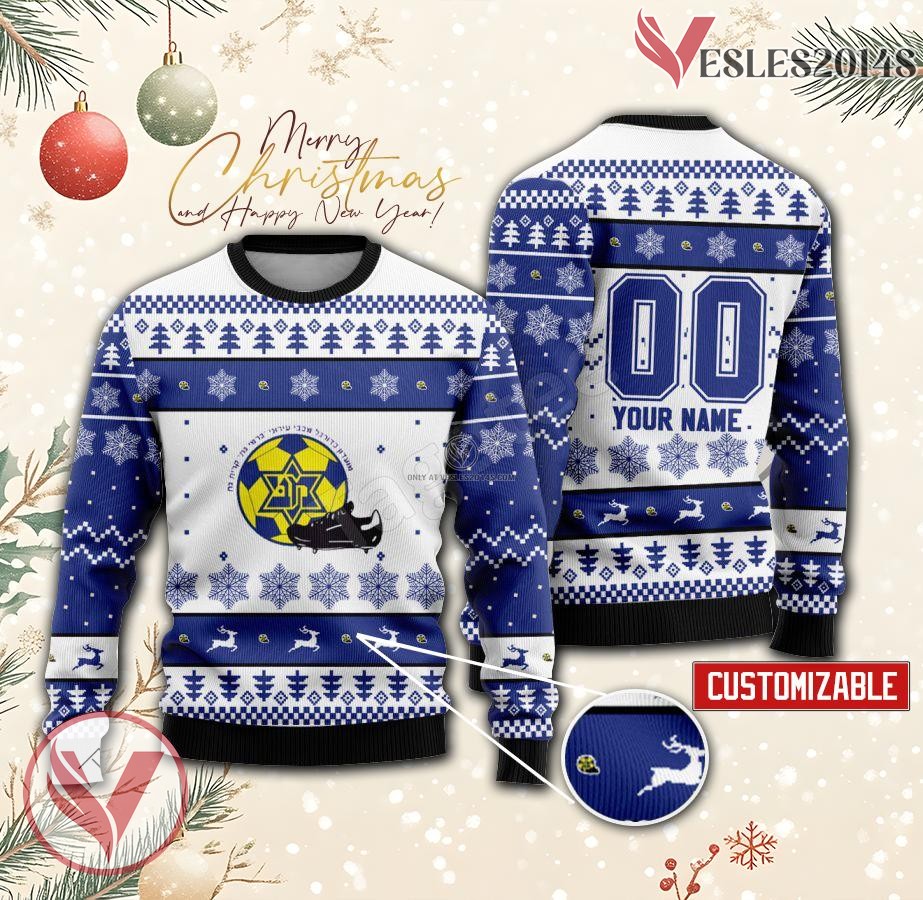 Maccabi Kiryat Gat Custom Ugly Christmas Sweater, Unique Gift For Fans - Vesles2014s