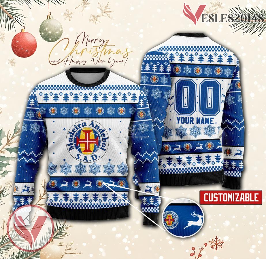 Madeira Andebol SAD Handball Custom Ugly Christmas Sweater, Unique Gift For Fans - Vesles2014s