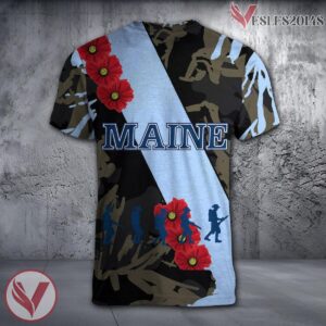 Maine Black Bears NCAA With Red Poppy Flower 3D Shirt, Unique Gift For Fans - Vesles2014S 1