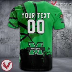 Marshall Thundering Herd Basketball Grunge Pattern Unique Personalized T Shirts - Vesles2014S 1