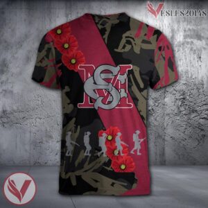 Maryland Eastern Shore Hawks NCAA With Red Poppy Flower 3D Shirt, Unique Gift For Fans - Vesles2014S 1