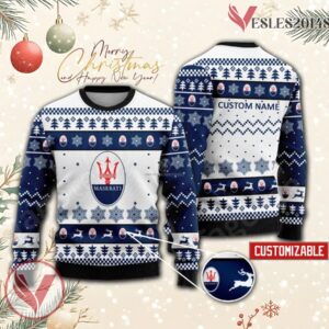 Maserati Logo Personalized Ugly Christmas Sweater, Unique Gift For Fans - Vesles2014s
