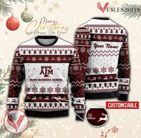 Mays Business School Custom Ugly Christmas Sweater, Unique Gift For Fans - Vesles2014s