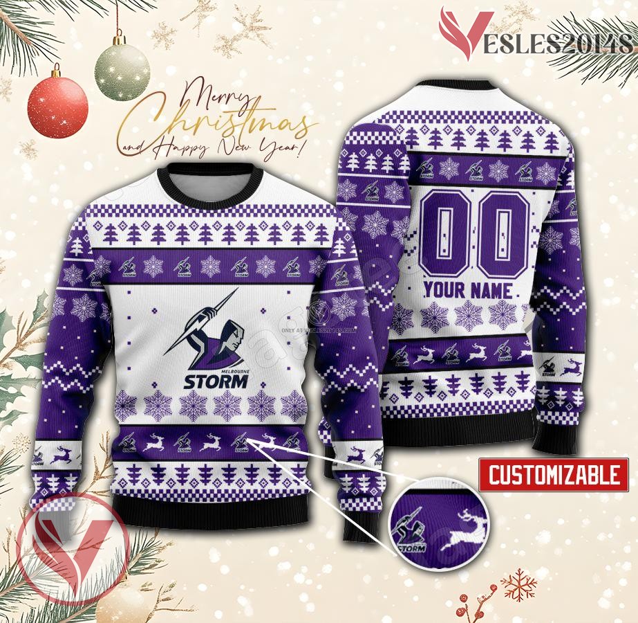 Melbourne Storm Custom Ugly Christmas Sweater, Unique Gift For Fans - Vesles2014s