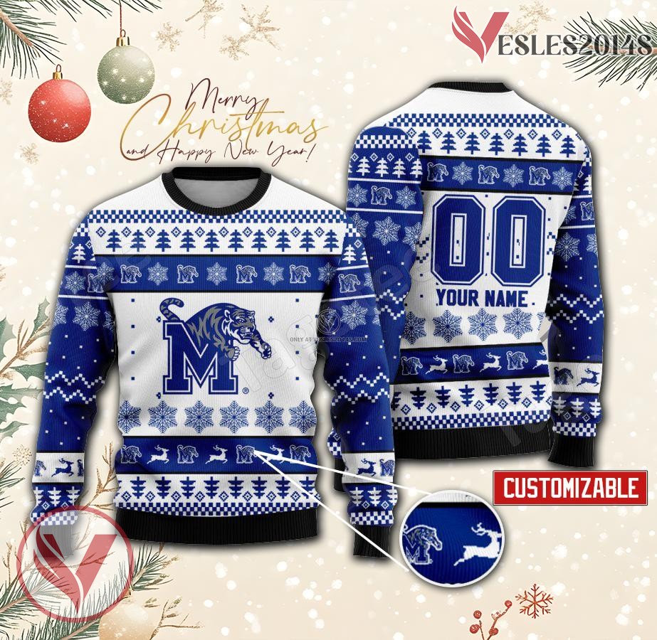 Memphis College Rugby Custom Ugly Christmas Sweater, Unique Gift For Fans - Vesles2014s