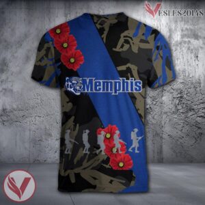 Memphis Tigers NCAA With Red Poppy Flower 3D Shirt, Unique Gift For Fans - Vesles2014S 1