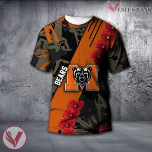 Mercer Bears NCAA With Red Poppy Flower 3D Shirt, Unique Gift For Fans - Vesles2014S
