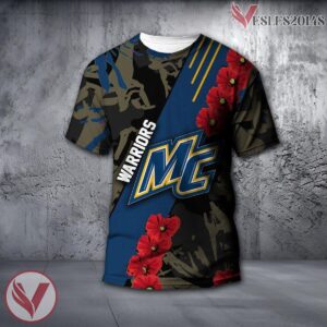 Merrimack Warriors NCAA With Red Poppy Flower 3D Shirt, Unique Gift For Fans - Vesles2014S