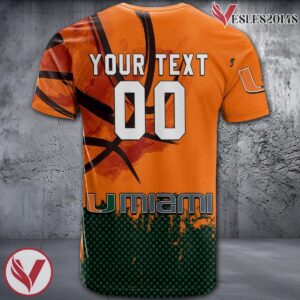 Miami Hurricanes Basketball Grunge Pattern Unique Personalized T Shirts - Vesles2014S 1