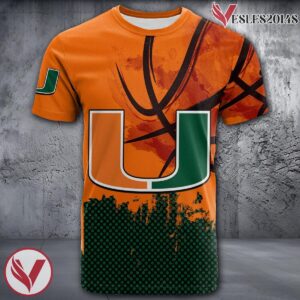 Miami Hurricanes Basketball Grunge Pattern Unique Personalized T Shirts - Vesles2014S