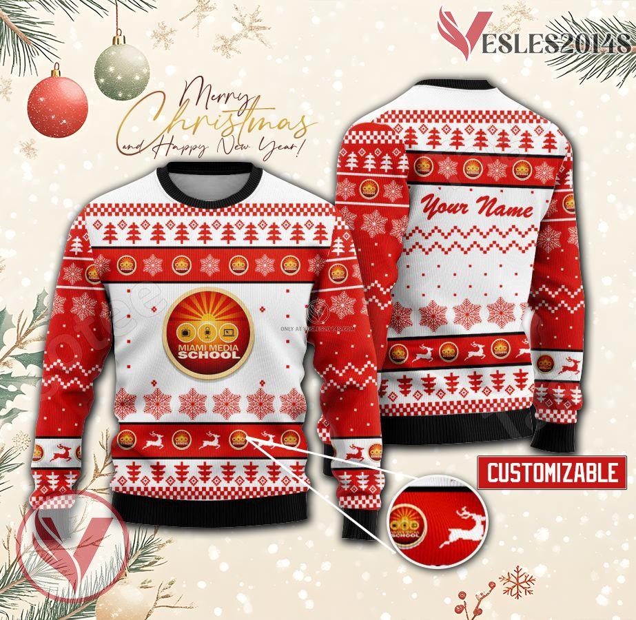 Miami Media School Custom Ugly Christmas Sweater, Unique Gift For Fans - Vesles2014s