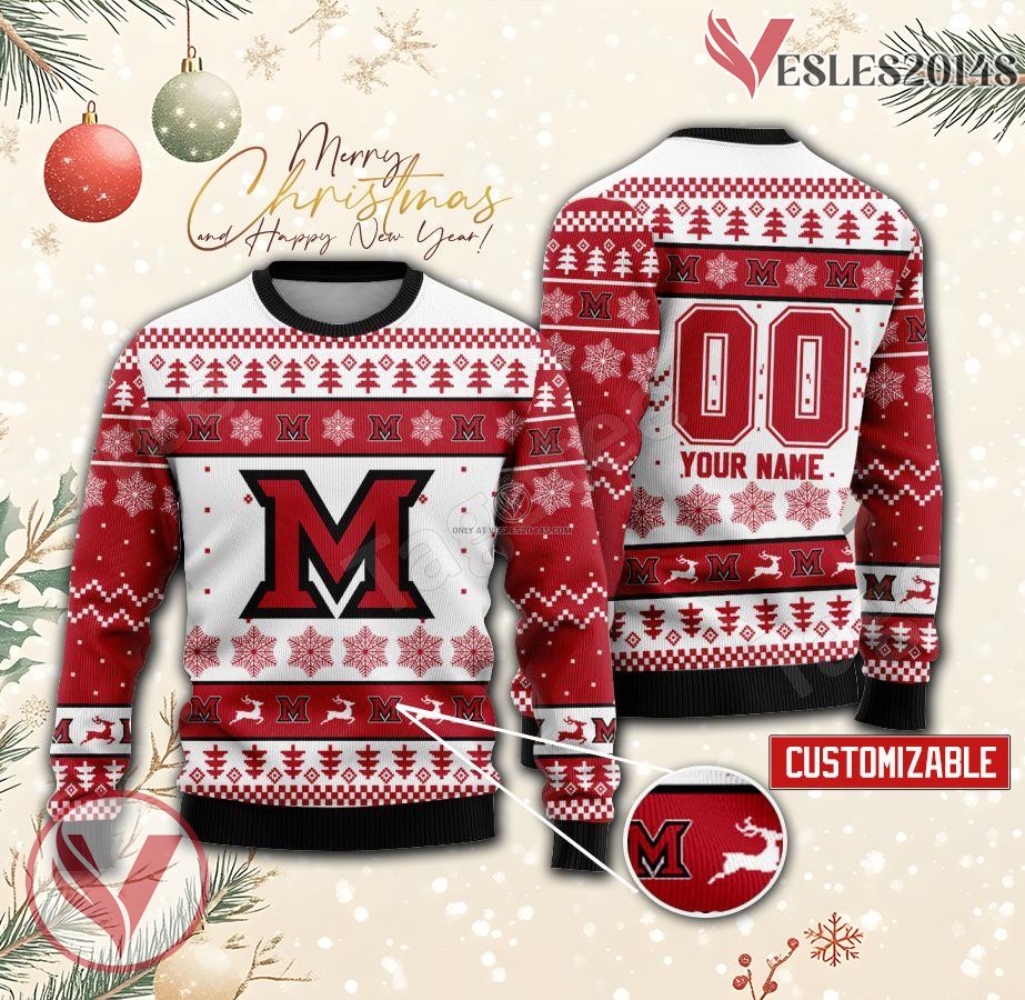 Miami (Oh) College Rugby Custom Ugly Christmas Sweater, Unique Gift For Fans - Vesles2014s
