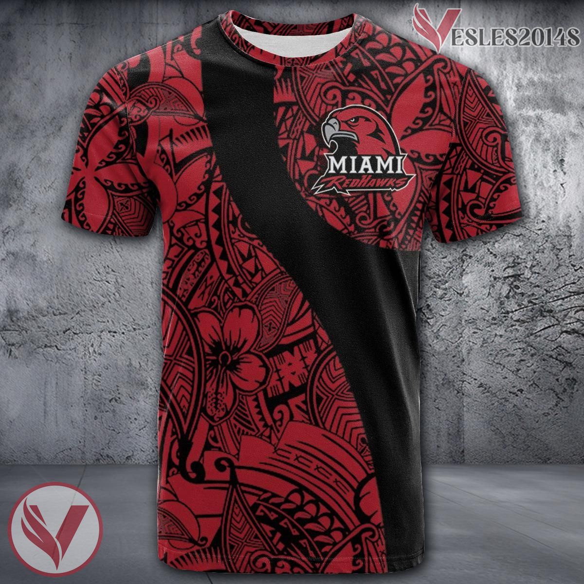 Miami RedHawks NCAA Polynesian Pattern Shirt, Unique Gifts For Fans - Vesles2014s