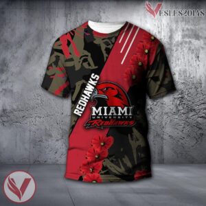 Miami RedHawks NCAA With Red Poppy Flower 3D Shirt, Unique Gift For Fans - Vesles2014S