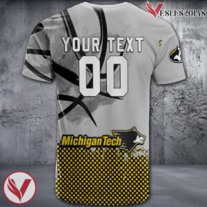 Michigan Tech Huskies Basketball Grunge Pattern Unique Personalized T Shirts - Vesles2014S 1