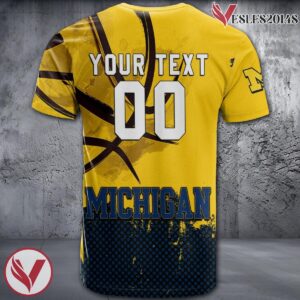Michigan Wolverines Basketball Grunge Pattern Unique Personalized T Shirts - Vesles2014S 1