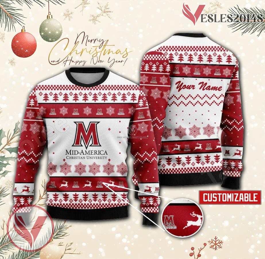 Mid-America Christian University Custom Ugly Christmas Sweater, Unique Gift For Fans - Vesles2014s