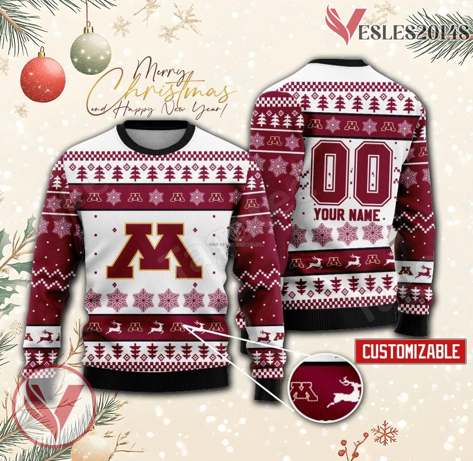 Minnesota College Rugby Custom Ugly Christmas Sweater, Unique Gift For Fans - Vesles2014s