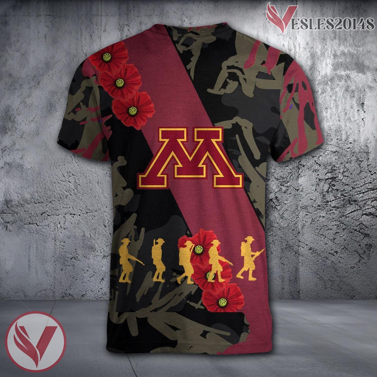 Minnesota State Mavericks NCAA With Red Poppy Flower 3D Shirt, Unique Gift For Fans - Vesles2014S 1