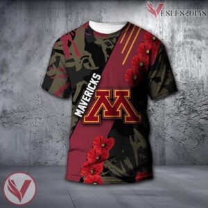 Minnesota State Mavericks NCAA With Red Poppy Flower 3D Shirt, Unique Gift For Fans - Vesles2014S