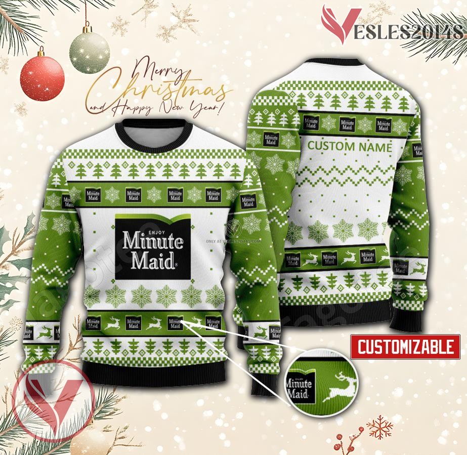 Minute Maid Logo Personalized Ugly Christmas Sweater, Unique Gift For Fans - Vesles2014s