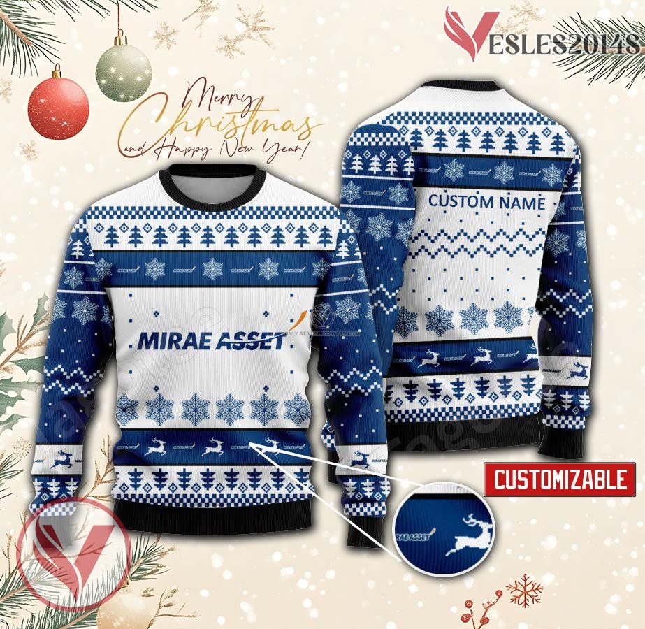 Mirae Asset Daewoo Logo Personalized Ugly Christmas Sweater, Unique Gift For Fans - Vesles2014s