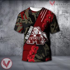 Mississippi State Bulldogs NCAA With Red Poppy Flower 3D Shirt, Unique Gift For Fans - Vesles2014S