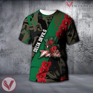 Mississippi Valley State Delta Devils NCAA With Red Poppy Flower 3D Shirt, Unique Gift For Fans - Vesles2014S