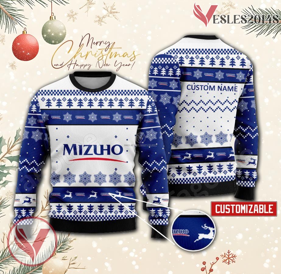 Mizuho Financial Group Logo Personalized Ugly Christmas Sweater, Unique Gift For Fans - Vesles2014s