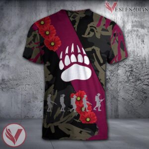 Montana Grizzlies NCAA With Red Poppy Flower 3D Shirt, Unique Gift For Fans - Vesles2014S 1