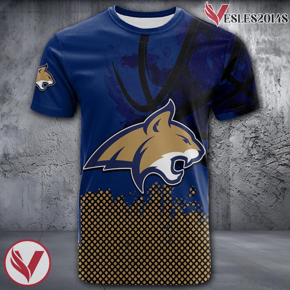 Montana State Bobcats Basketball Grunge Pattern Unique Personalized T Shirts - Vesles2014S