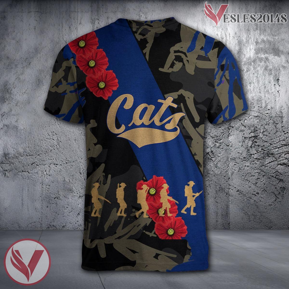 Montana State Bobcats NCAA With Red Poppy Flower 3D Shirt, Unique Gift For Fans - Vesles2014S 1