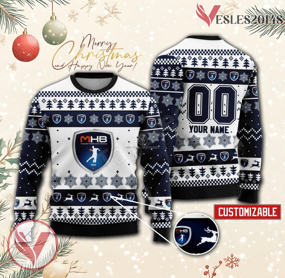 Montpellier HB Handball Custom Ugly Christmas Sweater, Unique Gift For Fans - Vesles2014s