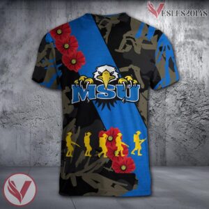 Morehead State Eagles NCAA With Red Poppy Flower 3D Shirt, Unique Gift For Fans - Vesles2014S 1