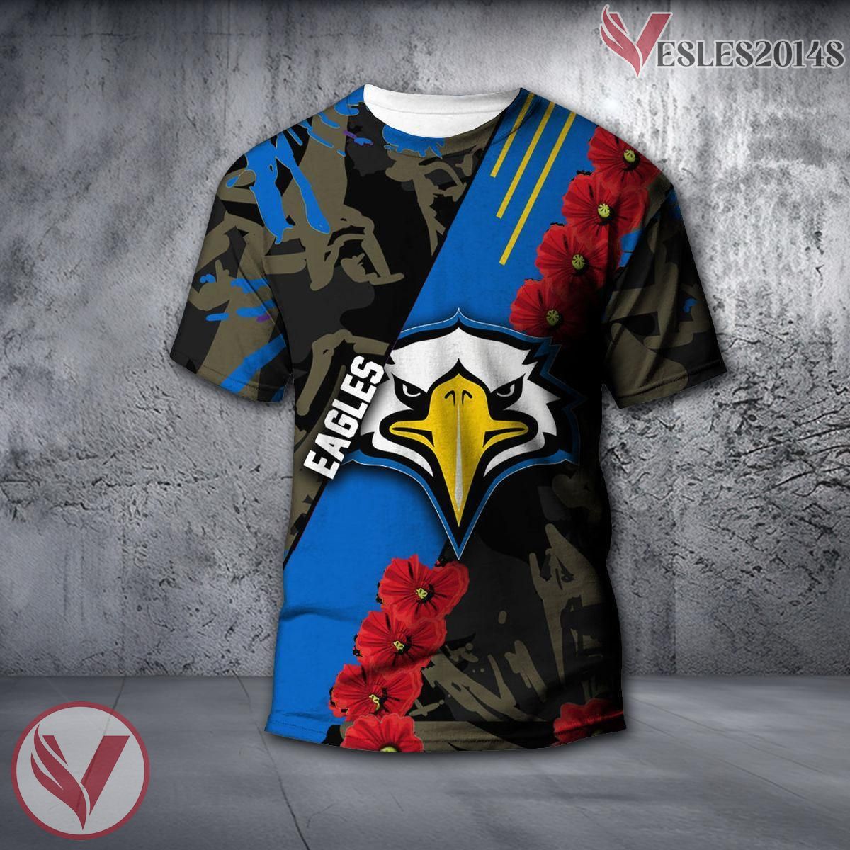 Morehead State Eagles NCAA With Red Poppy Flower 3D Shirt, Unique Gift For Fans - Vesles2014S