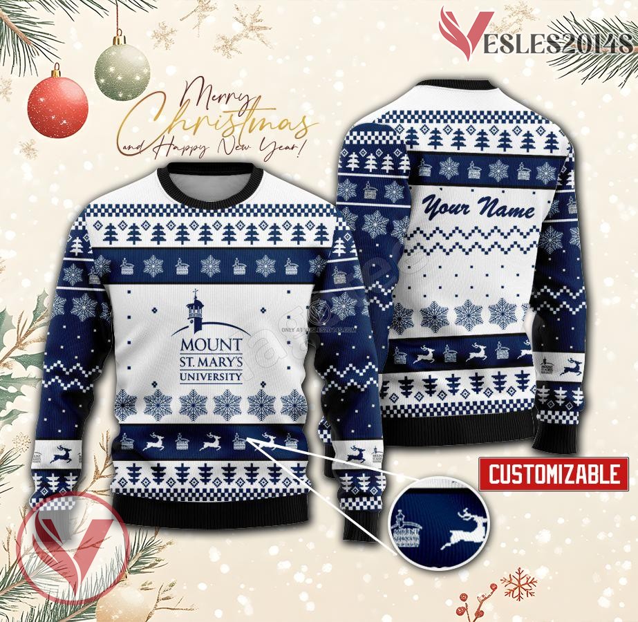 Mount St. Mary's University Custom Ugly Christmas Sweater, Unique Gift For Fans - Vesles2014s