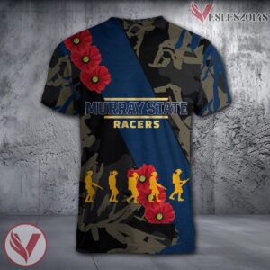 Murray State Racers NCAA With Red Poppy Flower 3D Shirt, Unique Gift For Fans - Vesles2014S 1