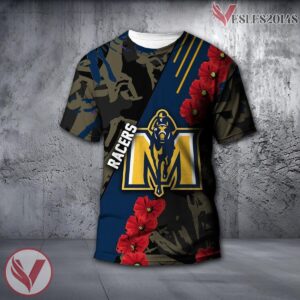 Murray State Racers NCAA With Red Poppy Flower 3D Shirt, Unique Gift For Fans - Vesles2014S