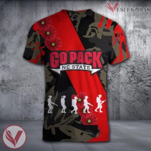 NC State Wolfpack NCAA With Red Poppy Flower 3D Shirt, Unique Gift For Fans - Vesles2014S 1