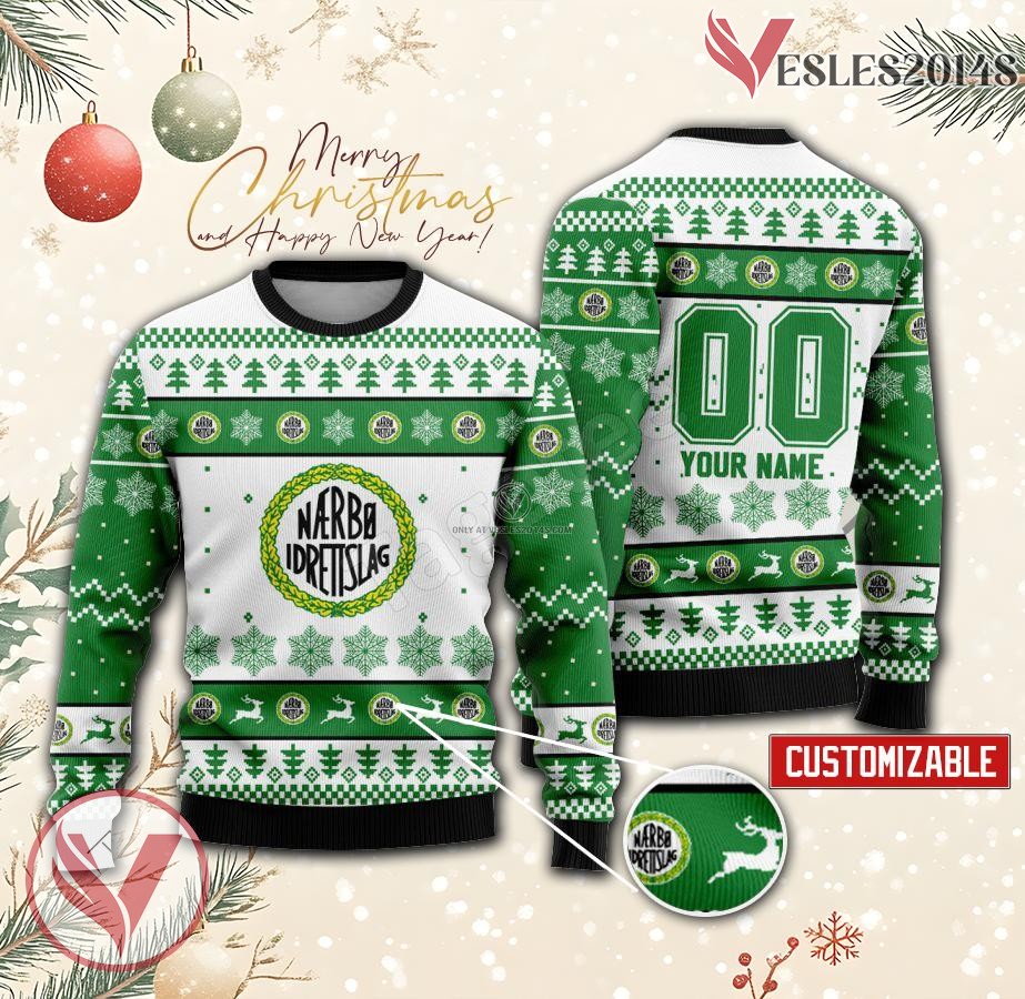 Nærbø IL Handball Custom Ugly Christmas Sweater, Unique Gift For Fans - Vesles2014s